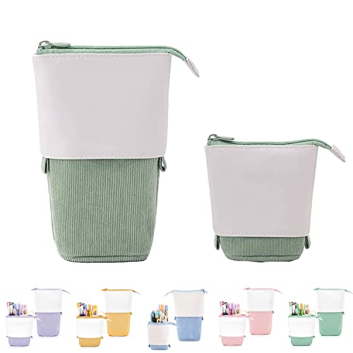 NEWUPZSI Federmäppchen Reißverschluss 2-in-1 Schlampermäppchen Weihnachten Geschenke für mädchen Kinder Stifteköcher Ständer Bleistifthalter Teleskopisch Mäppchen Einziehbares von NEWUPZSI