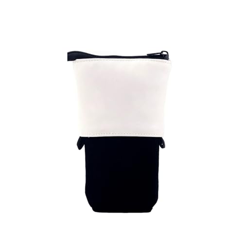 NEWUPZSI Federmäppchen schwarz Reißverschluss 2-in-1 Schlampermäppchen und Stifteköcher,Federmäppchen Mädchen,Ständer Bleistifthalter für Mädchen Jungen Teen Geschenk von NEWUPZSI