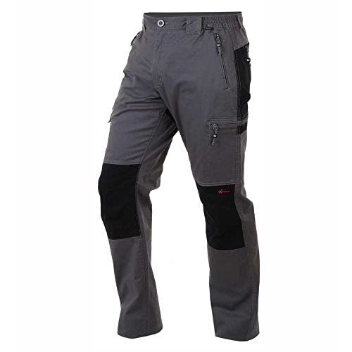 NEWWOOD Brent Herrenhose, Baumwolle, dünn, elastisch, für Wandern und Trekking, Khakigrün/Schwarz, 52W von NEWWOOD