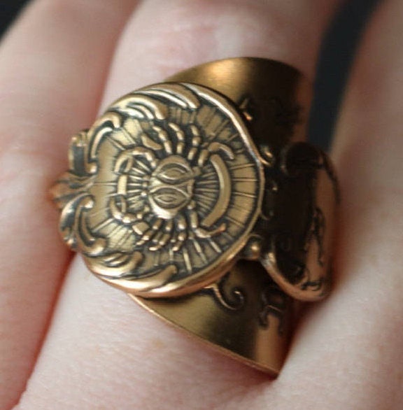 Krebs - Vintage Sternzeichen Löffel Als Ring von NEWYORKEDGEDESIGNS