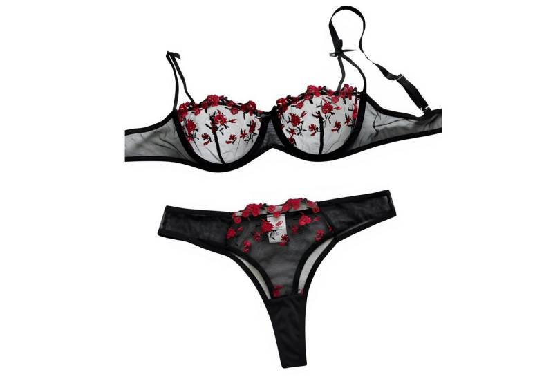 NEXORA Tanga String Tanga BH Set, Lingerie Set, Dessous Set (Komplett-Set) Komplettes Set, BH & Hose, Träger verstellbar von NEXORA