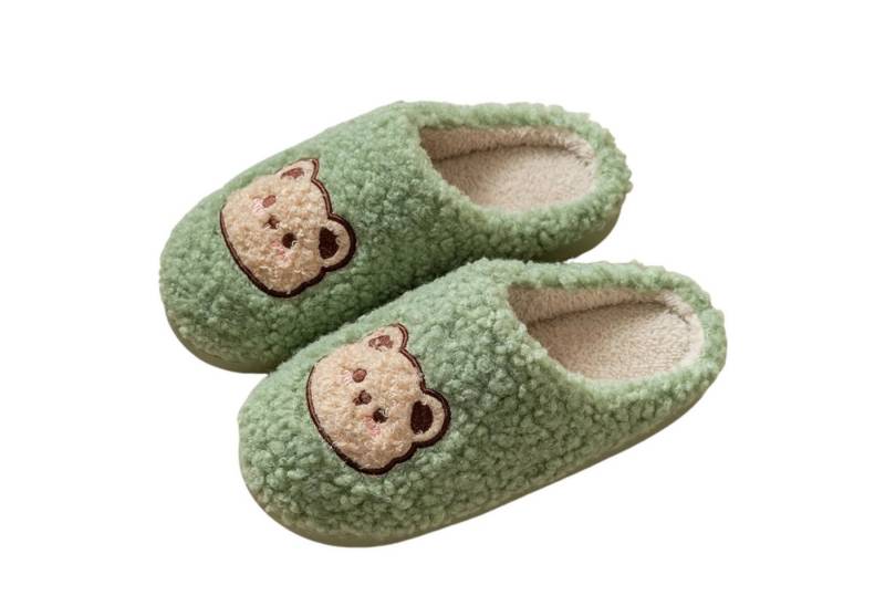 NEXORA Warme Damen Hausschuhe mit Bären-Motiv – weich, niedlich & gemütlich Plüsch Hausschuhe (Paar) niedliche Hausschuhe mit Teddy-Stick von NEXORA