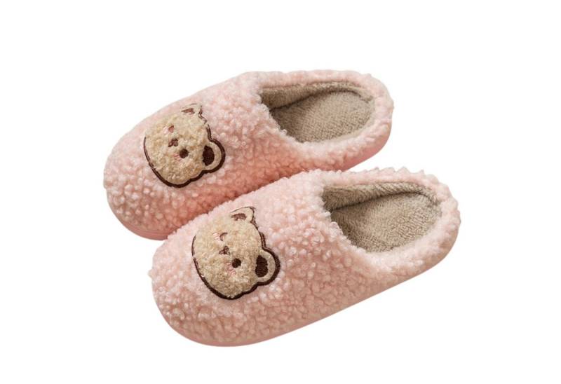 NEXORA Warme Damen Hausschuhe mit Bären-Motiv – weich, niedlich & gemütlich Plüsch Hausschuhe (Paar) niedliche Hausschuhe mit Teddy-Stick von NEXORA