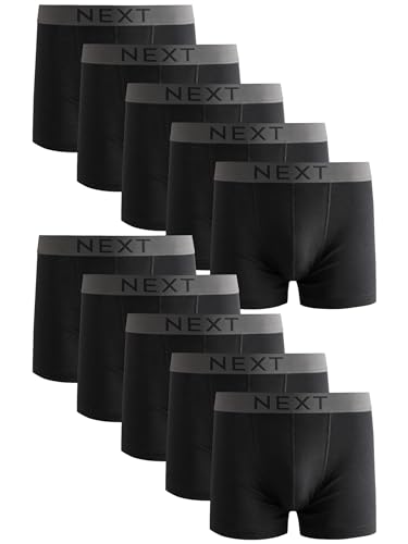 NEXT 10er-Pack Boxershorts aus 100% Baumwolle Schwarz XL von NEXT