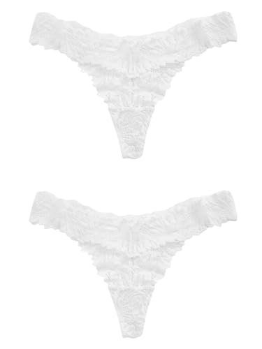 NEXT 2er-Pack Comfort Spitzenslips, Tanga Weiß 48 von NEXT