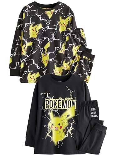 NEXT 2er-Pack Schlafanzüge mit Langen Ärmeln Pokémon Yellow/Black 8 Jahre von NEXT