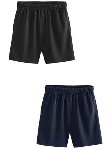 NEXT 2er-Pack Sports Shorts, Fußball Black/Navy 8 Jahre von NEXT