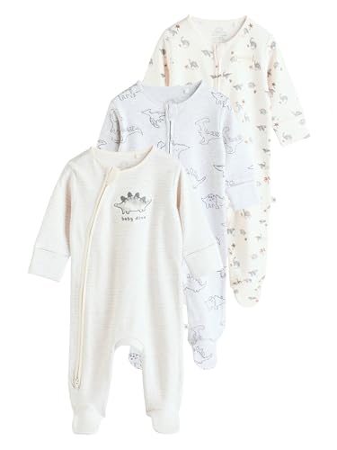 NEXT 3er-Pack Babyschlafanzüge mit Zweiwege-RV Grau 12 Monate von NEXT