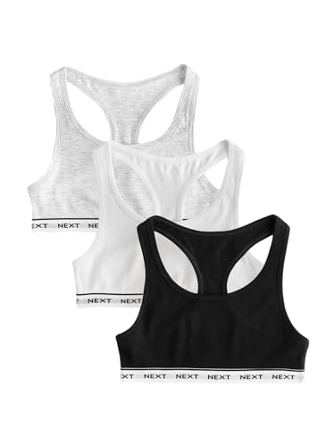 NEXT 3er-Pack Kurztops mit Ringerrücken Schwarz/Grau/Weiß 13 Jahre von NEXT