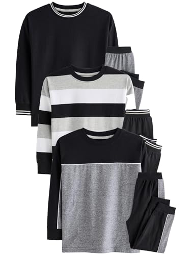 NEXT 3er-Pack Schlafanzüge mit Langen Ärmeln Monochrom 8 Jahre von NEXT