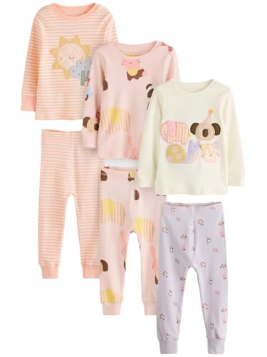 NEXT Langärmeliger Kuschel-Pyjama, 3er-Pack Pastellfarbener Charakter 2 Jahre von NEXT