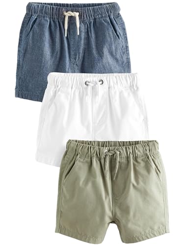 NEXT 3er-Pack Shorts zum Hineinschlüpfen Salbei/Chambray/Weiß 6 Monate von NEXT