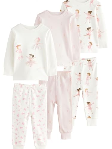 NEXT 3er-Pack Snuggle Schlafanzüge Pink/Cream Ballerina 18 Monate von NEXT