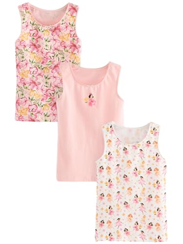 NEXT 3er-Pack Stampy Trägertops Rosa/Weiß 3-4 Jahre von NEXT