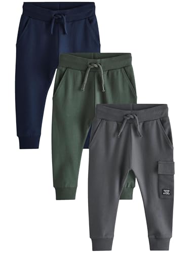 NEXT 3er-Pack Super Skinny Fit Utility-Jogginghose Blau/Dunkelgrün/Kohlegrau 18 Monate von NEXT