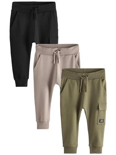 NEXT 3er-Pack Super Skinny Fit Utility-Jogginghose Khakigrün/Grau/Schwarz 2 Jahre von NEXT