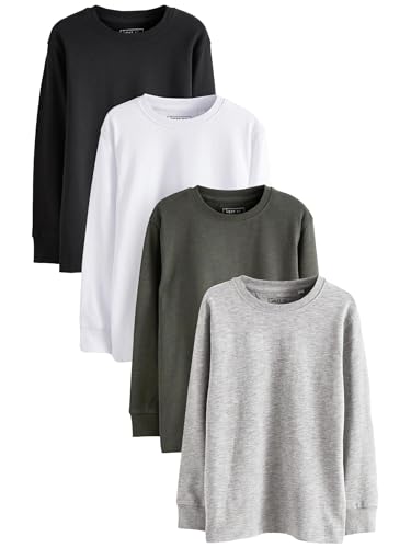NEXT 4 x Langarmshirts Schwarz/Weiß/Grau 4 Jahre von NEXT