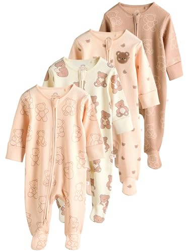 NEXT 4er-Pack Babystrampler Zwei-Wege-Reißverschluss Braun 3 Monate von NEXT