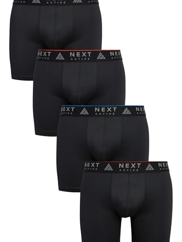 NEXT 4er-Pack Sport-Unterhosen in längerer Länge Schwarz XL von NEXT