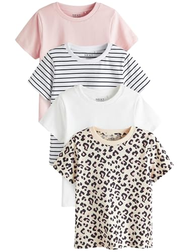 NEXT 4er-Pack T-Shirts Rosa/Streifen/Tier 4 Jahre von NEXT