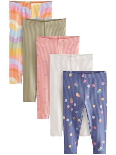 NEXT 5 x gerippte Leggings Rainbow 3 Monate von NEXT