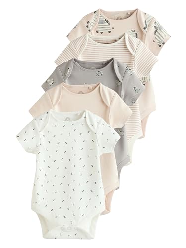 NEXT 5er-Pack Baby Kurzarm-Bodysuits aus 100% Baumwolle Grey Zebra 18 Monate von NEXT
