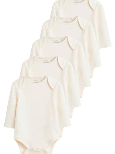 NEXT 5er-Pack Essential Baby-Bodysuits mit langem Arm Creme Newborn von NEXT