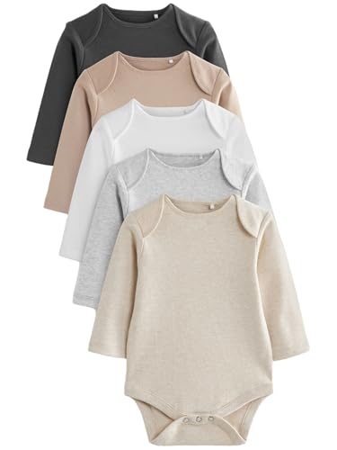 NEXT 5er-Pack Essential Baby-Bodysuits mit langem Arm Neutral 0 Monate von NEXT