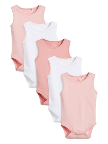 NEXT 5er-Pack ärmellose Baby-Bodysuits Rosa/Weiß 3 Monate von NEXT