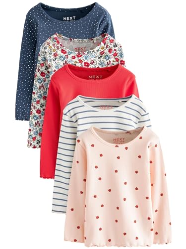 NEXT 5er-Pack gerippte Langarmoberteile Marineblau 4 Jahre von NEXT