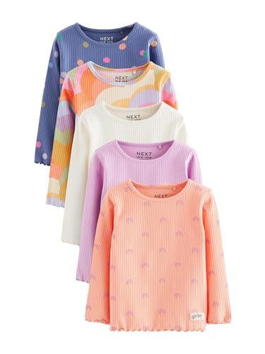 NEXT 5er-Pack gerippte Langarmoberteile Orange 4-5 Jahre von NEXT