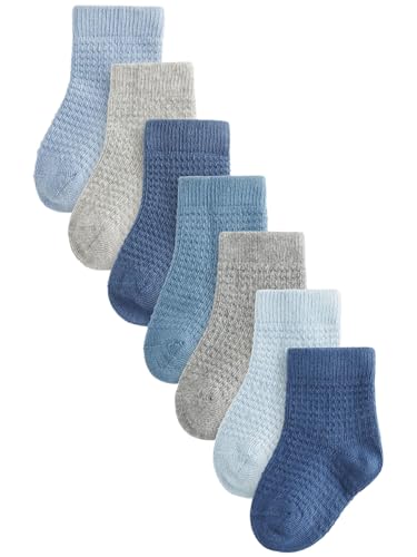 NEXT 7er-Pack Babysöckchen Blau/Grau 3 Monate von NEXT