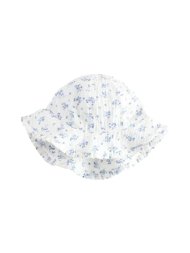 NEXT Baby-Anglerhut aus 100% Baumwolle White/Blue Ditsy Floral Print 12 Monate von NEXT