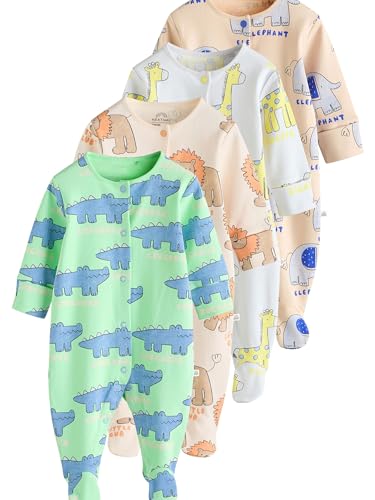 NEXT Baby Animal-Schlafanzüge aus 100% Baumwolle im 4er-Pack Mehrfach 6 Monate von NEXT