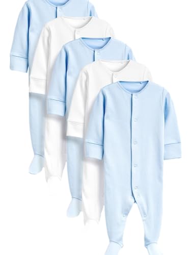 NEXT Baby - Jungen Basics-Schlafanzüge im 5er-Pack Blau/Weiß 5LB von NEXT