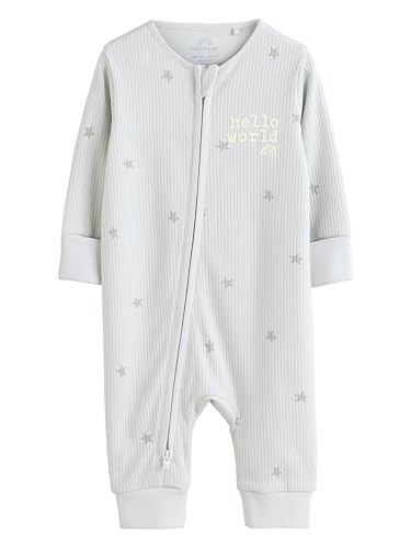 NEXT Baby-Schlafanzug mit Zwei-Wege-RV, Hello World Grau Newborn von NEXT