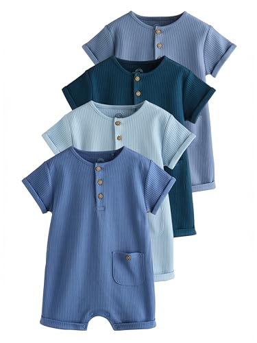 NEXT Baby Strampelanzüge aus Jersey, 4er-Pack Blau 3 Monate von NEXT