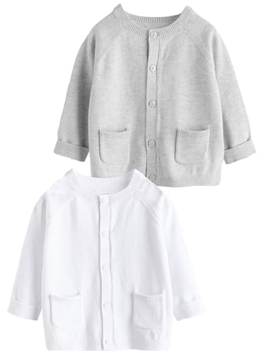 NEXT Baby-Strickjacke in Grau und Weiß, 2er-Pack Grey/White 18 Monate von NEXT
