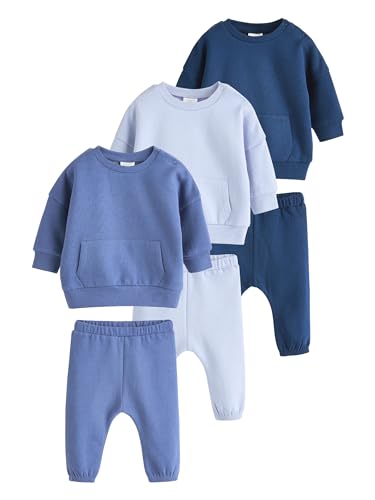 NEXT Baby Sweatshirt und Jogginghose im 6er-Pack Blau Newborn von NEXT