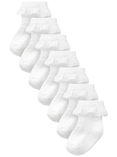NEXT Babysocken mit Spitze, 7er-Pack Weiß 0-3 Monate von NEXT