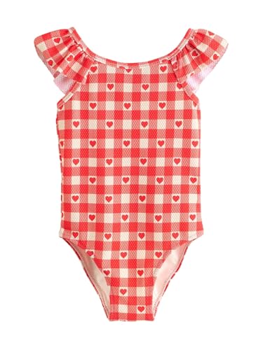 NEXT Badeanzug mit Rüschen an der Schulter Red Gingham Heart 6 Monate von NEXT