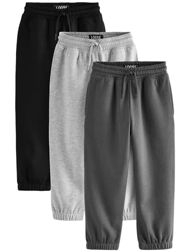 NEXT Basic-Jogginghose im Regular Fit, 3er-Pack Black/Grey/Charcoal 12 Jahre von NEXT