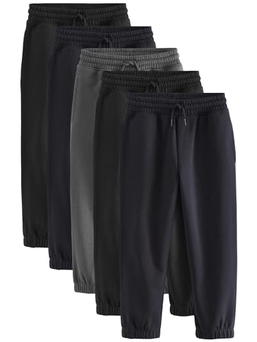 NEXT Basic-Jogginghose im Regular Fit, 5er-Pack Schwarz/Marine/Grau 13 Jahre von NEXT
