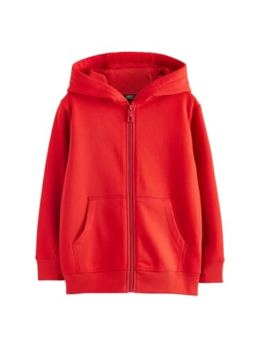NEXT Basic-Kapuzenjacke mit Reißverschluss Rot 9 Jahre von NEXT