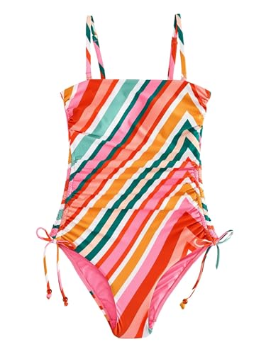 NEXT Bauchformender Bandeau-Badeanzug mit Beinrüschen Bright Multicolour Stripe 40 NEXT Bauchformender Bandeau-Badeanzug mit Beinrüschen Bright Multicolour Stripe 40 von NEXT
