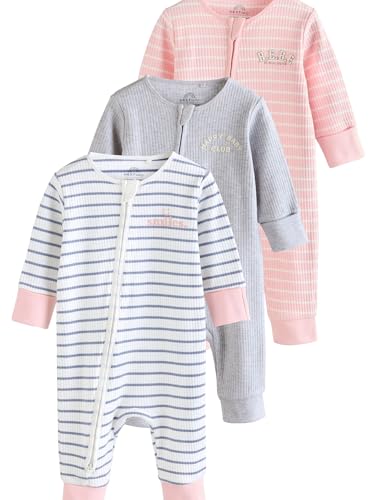 NEXT Baumwollstrampler, 3 Stk. Pink/Grey 3 Monate von NEXT
