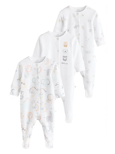 NEXT Baumwollstrampler Animalprint, 3 STK. Weiß 3 Monate von NEXT