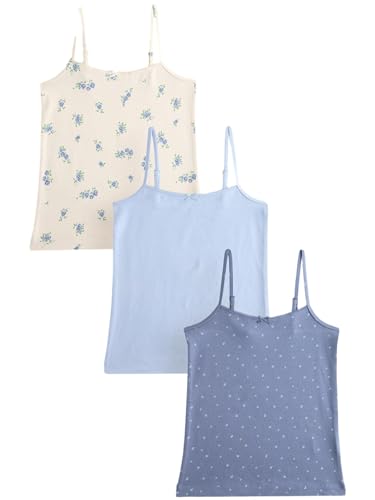 NEXT Bedruckte Trägertops, 3er-Pack Blau 9 Jahre von NEXT