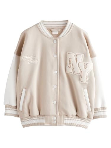 NEXT Bestickte Varsity-Jacke Beige Boucle 10 Jahre von NEXT