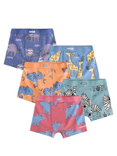 NEXT Boxershorts mit weichem Taillenbund, 5er-Pack Safari Animals 7 Jahre von NEXT